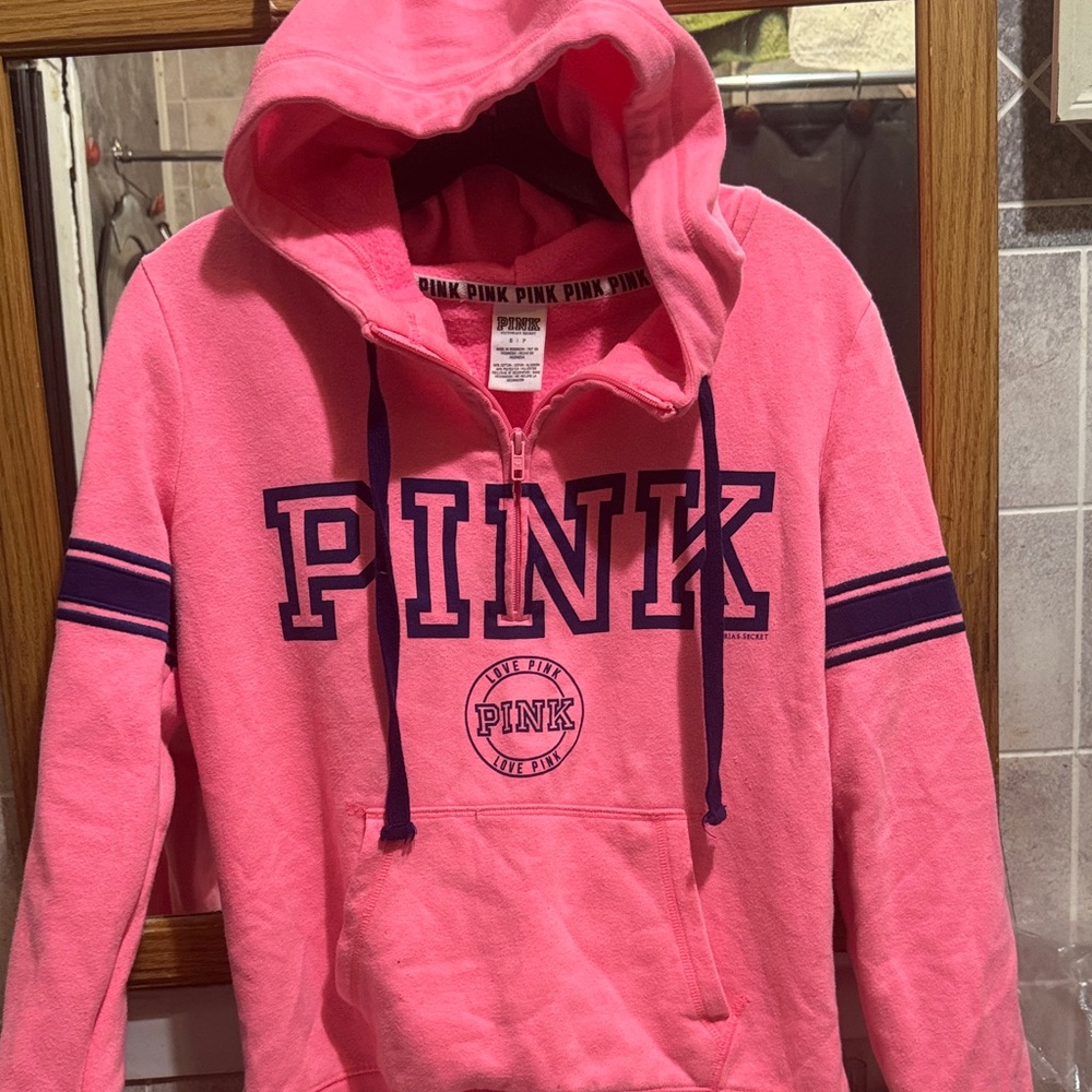 Pink pink and blue hoodie
